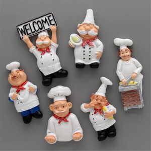 6PCS 3D Fridge Magnets, Chef Decor for Kitchen