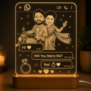 Caricature LED Lamp | Personalized Couple Gift Chennai