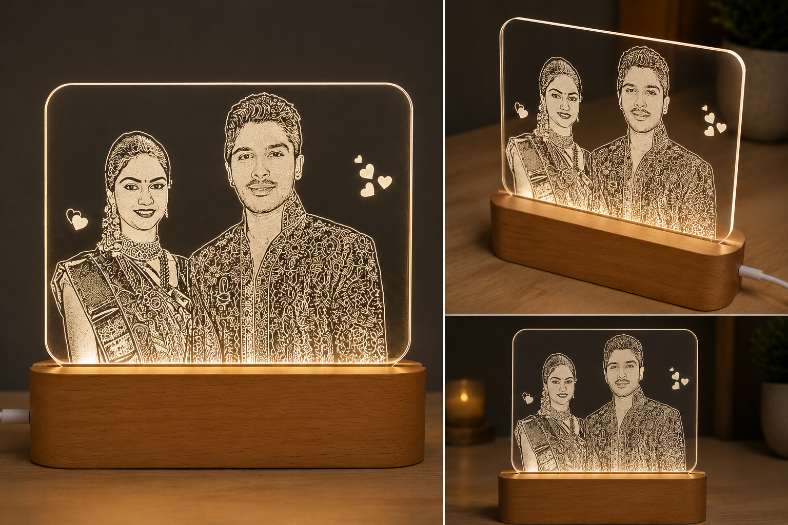 Couple Photo LED Lamp β Personalized Acrylic Night Light Gift in Chennai